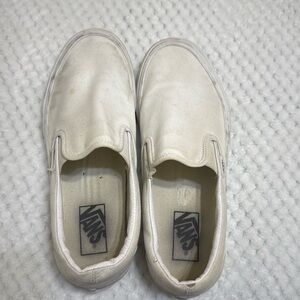 Vans white slip on, size 9